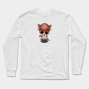 Cute Baby Red Fox Firefighter Long Sleeve T-Shirt